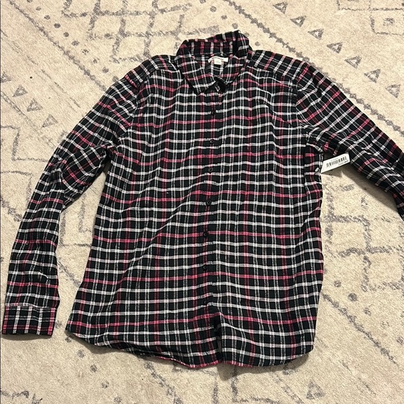 Good Threads Plaid Button-Up Shirt - Black and Pink - Picture 2 of 7